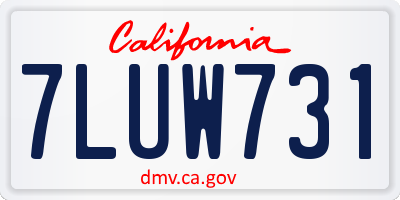 CA license plate 7LUW731