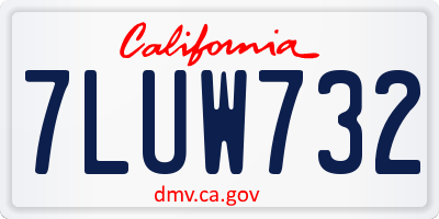 CA license plate 7LUW732