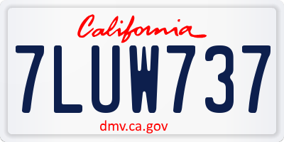 CA license plate 7LUW737
