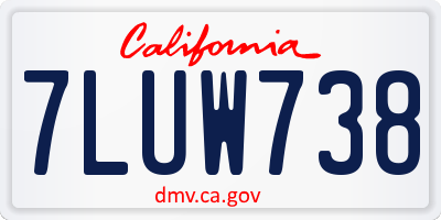 CA license plate 7LUW738