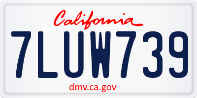CA license plate 7LUW739