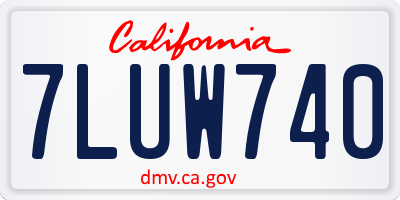 CA license plate 7LUW740