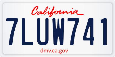 CA license plate 7LUW741