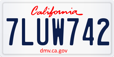 CA license plate 7LUW742