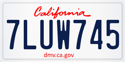 CA license plate 7LUW745