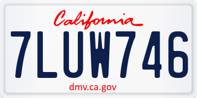 CA license plate 7LUW746