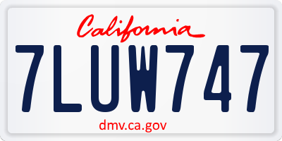 CA license plate 7LUW747
