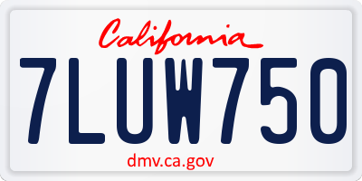 CA license plate 7LUW750