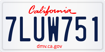 CA license plate 7LUW751