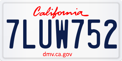 CA license plate 7LUW752