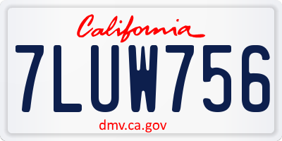 CA license plate 7LUW756