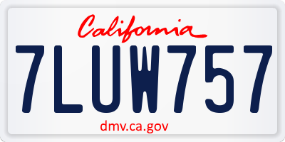 CA license plate 7LUW757