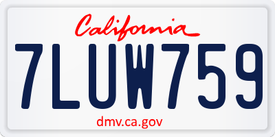 CA license plate 7LUW759