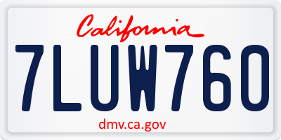 CA license plate 7LUW760