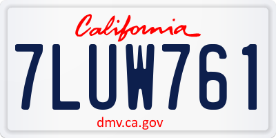 CA license plate 7LUW761