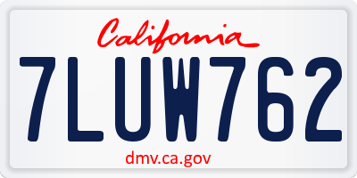 CA license plate 7LUW762