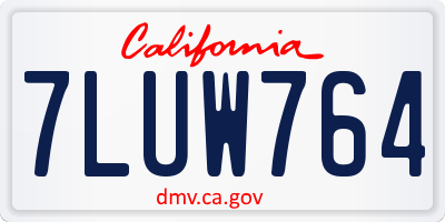 CA license plate 7LUW764