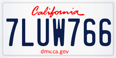 CA license plate 7LUW766