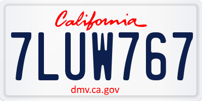 CA license plate 7LUW767