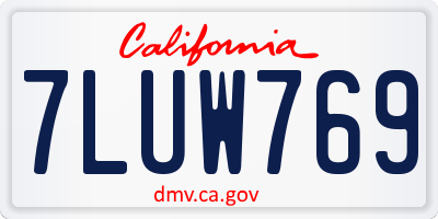 CA license plate 7LUW769