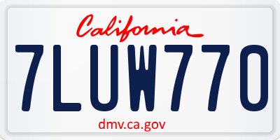 CA license plate 7LUW770