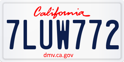 CA license plate 7LUW772