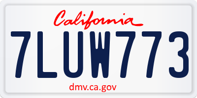 CA license plate 7LUW773
