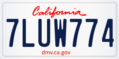 CA license plate 7LUW774