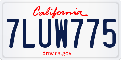 CA license plate 7LUW775