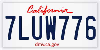 CA license plate 7LUW776