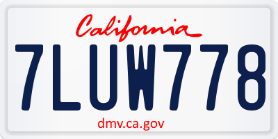 CA license plate 7LUW778