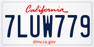 CA license plate 7LUW779