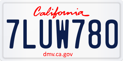 CA license plate 7LUW780