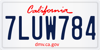 CA license plate 7LUW784