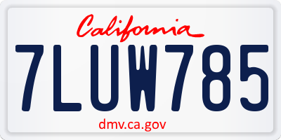 CA license plate 7LUW785