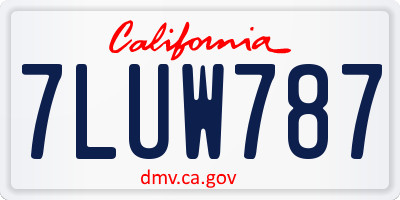 CA license plate 7LUW787