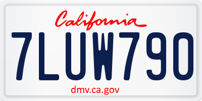 CA license plate 7LUW790