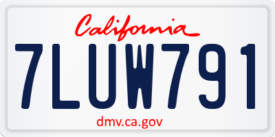 CA license plate 7LUW791