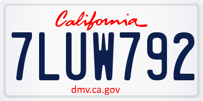 CA license plate 7LUW792