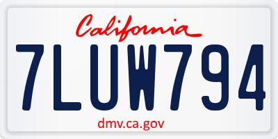 CA license plate 7LUW794