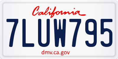 CA license plate 7LUW795