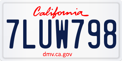 CA license plate 7LUW798