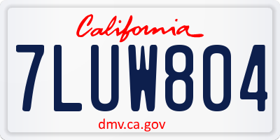 CA license plate 7LUW804