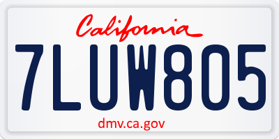 CA license plate 7LUW805