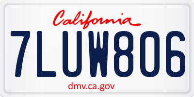 CA license plate 7LUW806