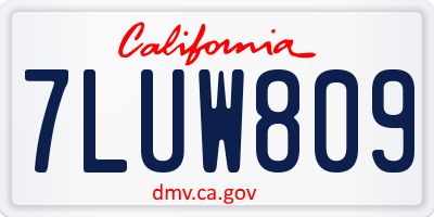CA license plate 7LUW809