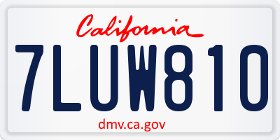 CA license plate 7LUW810