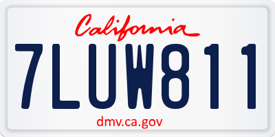 CA license plate 7LUW811