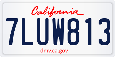 CA license plate 7LUW813
