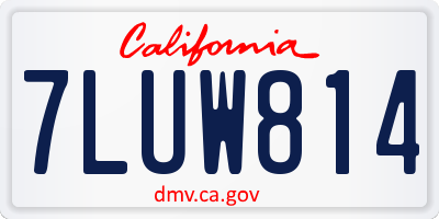 CA license plate 7LUW814